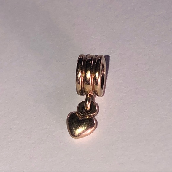 Retired Pandora Solid 14k Puffy Heart Dangle Charm 585 Ale - Picture 4 of 4